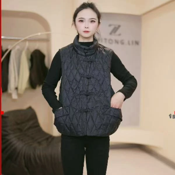 2025春秋新款新中式国风羽绒马甲
