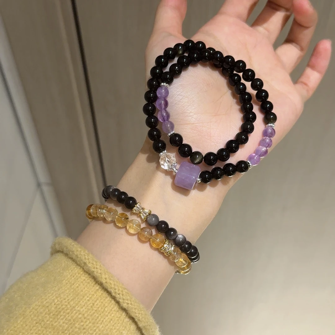 小众设计手串百搭双圈手链6-7mm叠戴气质显白秋冬新款新中式风格