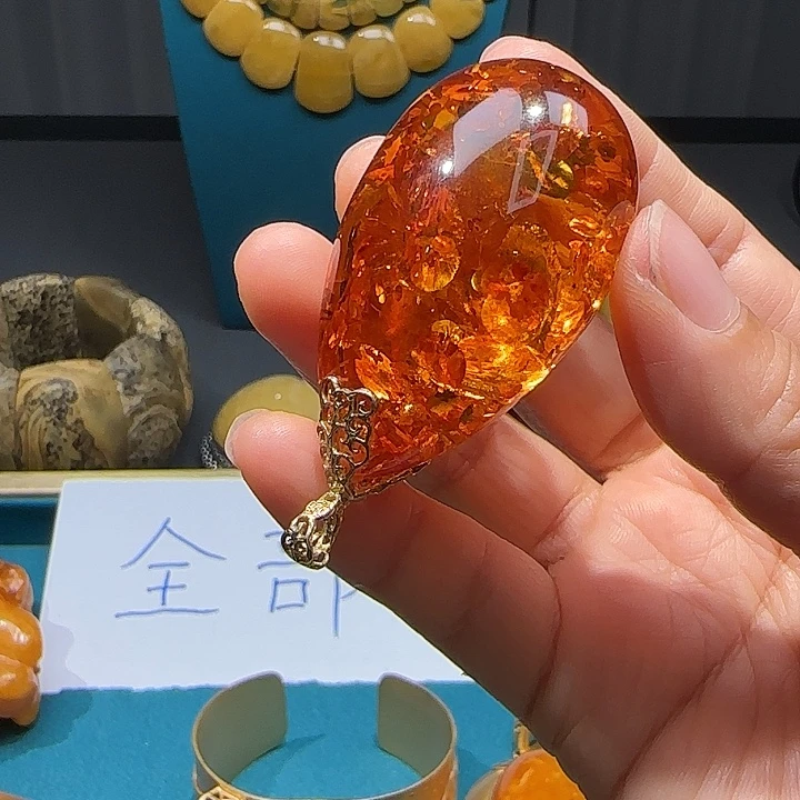 琥珀颈饰未镶嵌波兰设计款琥珀蜜蜡