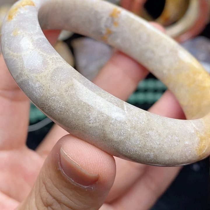 未镶嵌手镯硅化玉60