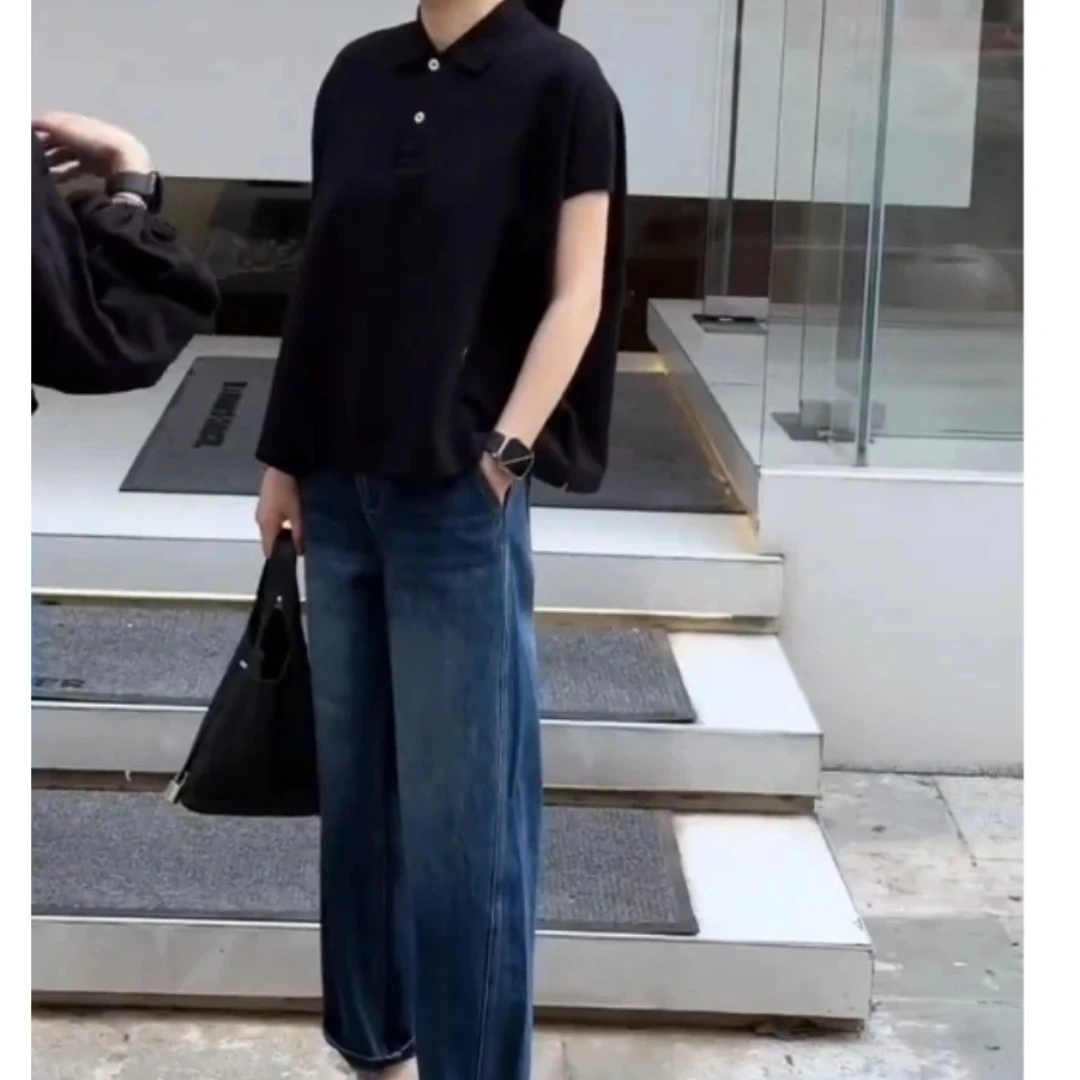 时尚百搭休闲潮流精品女装上衣扣扣牛仔