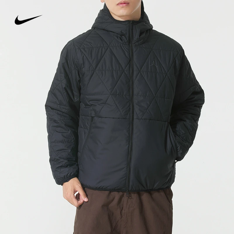 Nike耐克男装2025秋冬新款运动服保暖连帽棉服外套棉衣夹克FZ3163