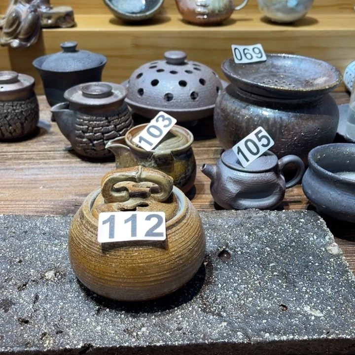 手工制作柴烧香炉瑕112