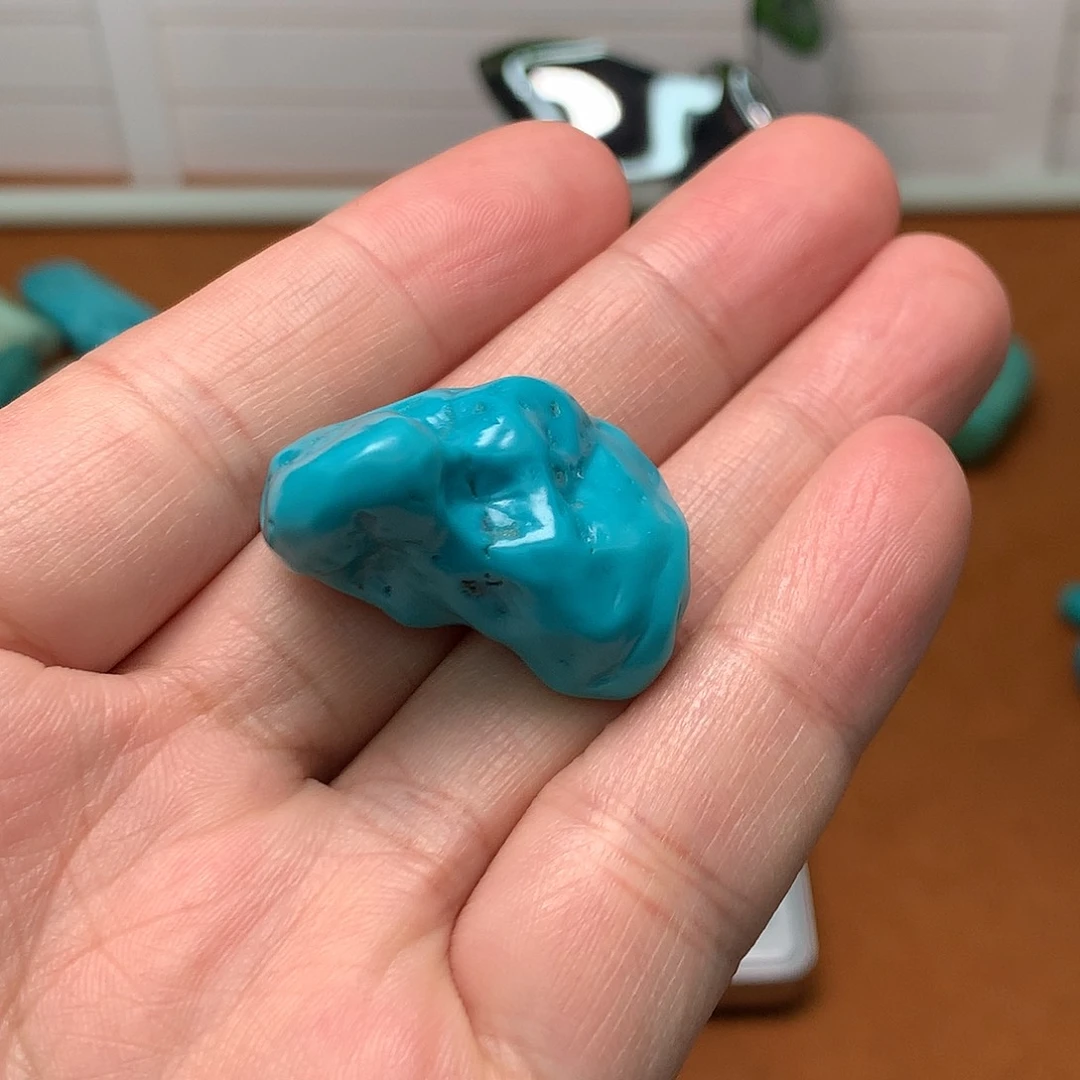 绿松石珠宝奇石未镶嵌卧*