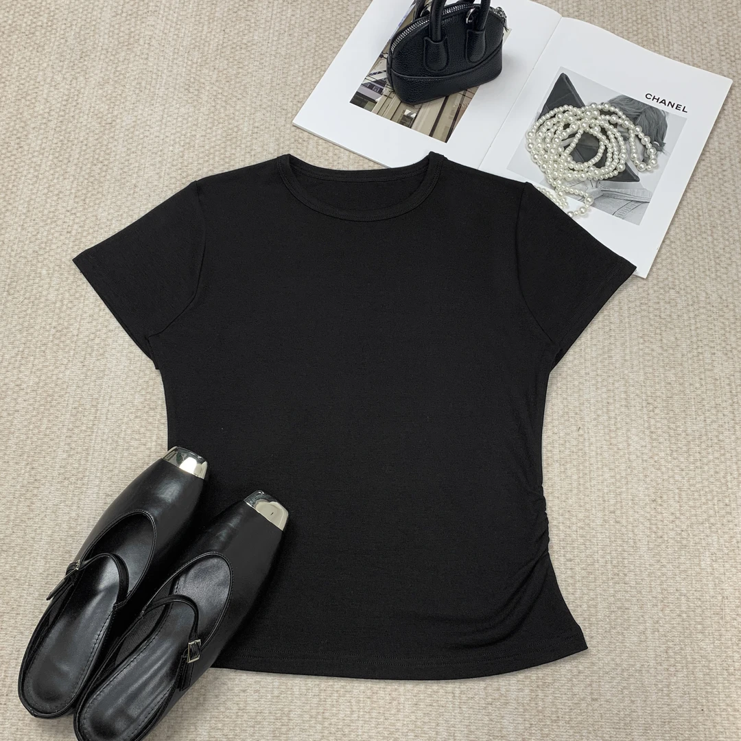 简约舒适基础圆领时尚百搭显瘦短袖T恤 W60896