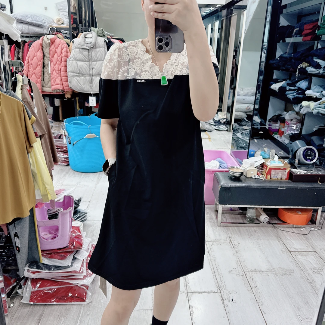 韩版气质拼接蕾丝2色连衣裙6892品