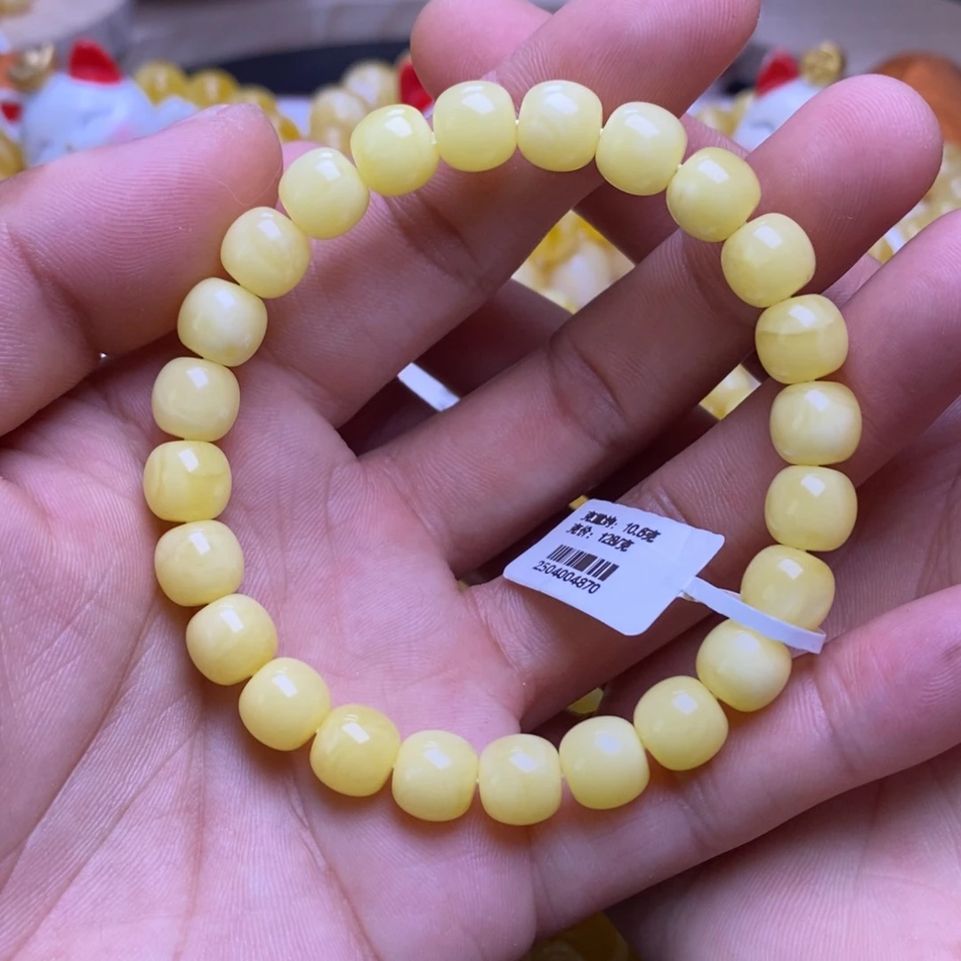 未镶嵌蜜蜡裸石9+老型手串