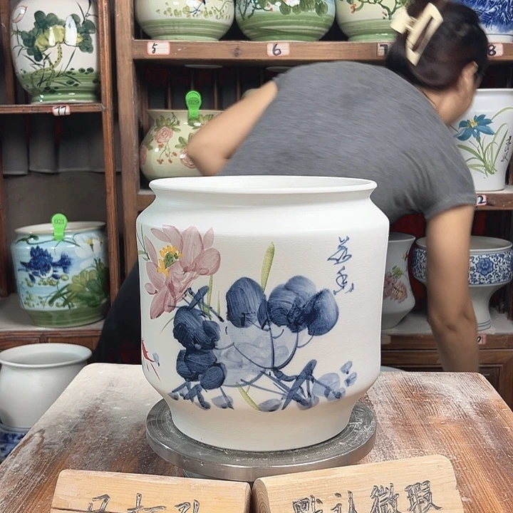 陶瓷电饭煲青花荷花新款新款陶瓷陶瓷陶瓷