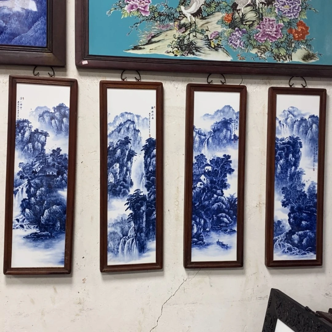 瓷80*28*4景德镇瓷板画柴窑烧制