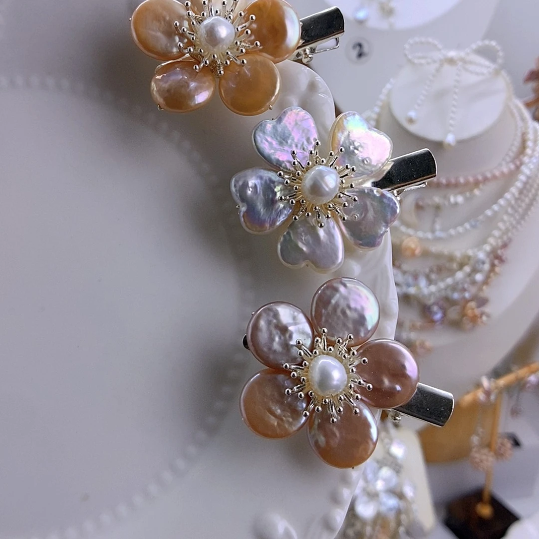 颈饰淡水珍珠银S925镶嵌/发夹