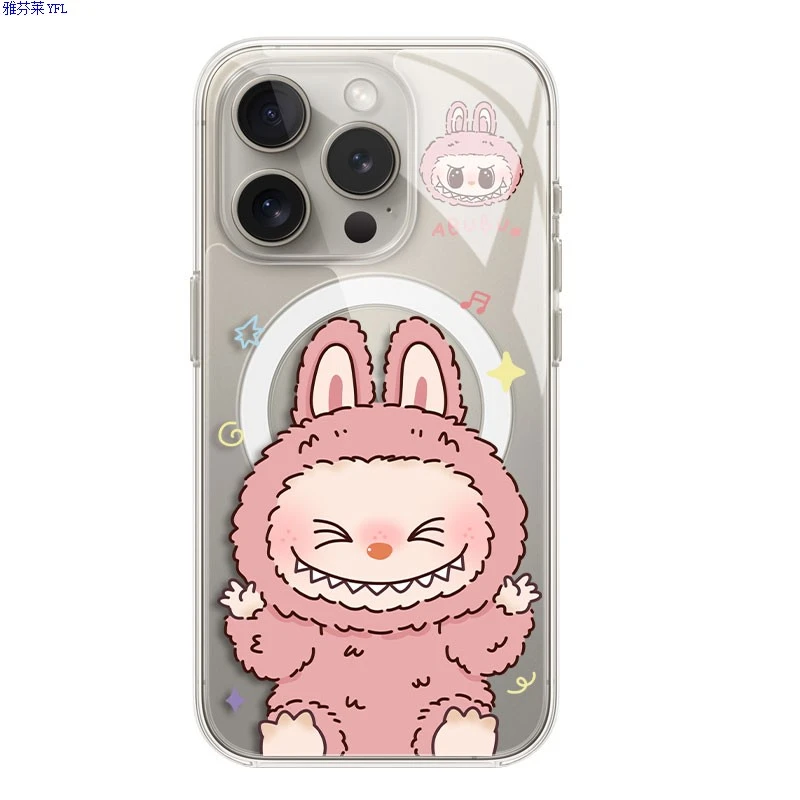 拉布布适用苹果16壳16promax卡通MagSafe磁吸iphone15新款12套13p