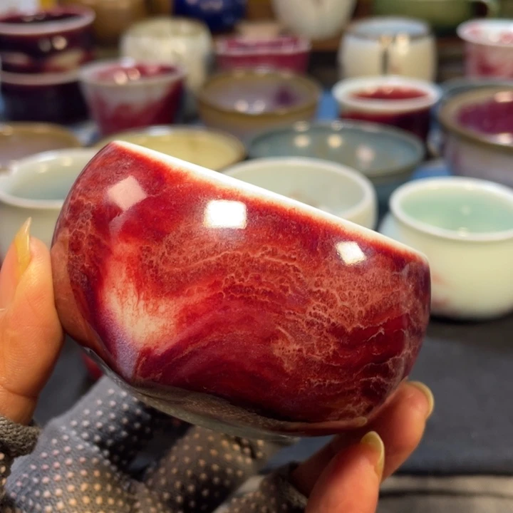 摆件手工玉石釉杯子