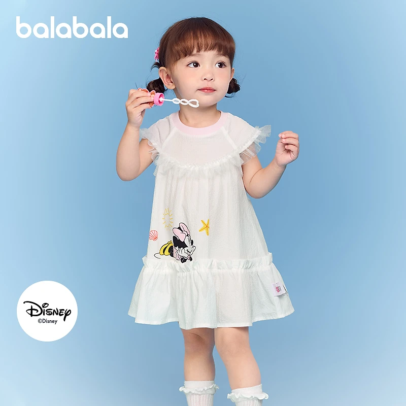 【迪士尼IP】巴拉巴拉宝宝连衣裙儿童公主裙女童夏装2025新款甜美
