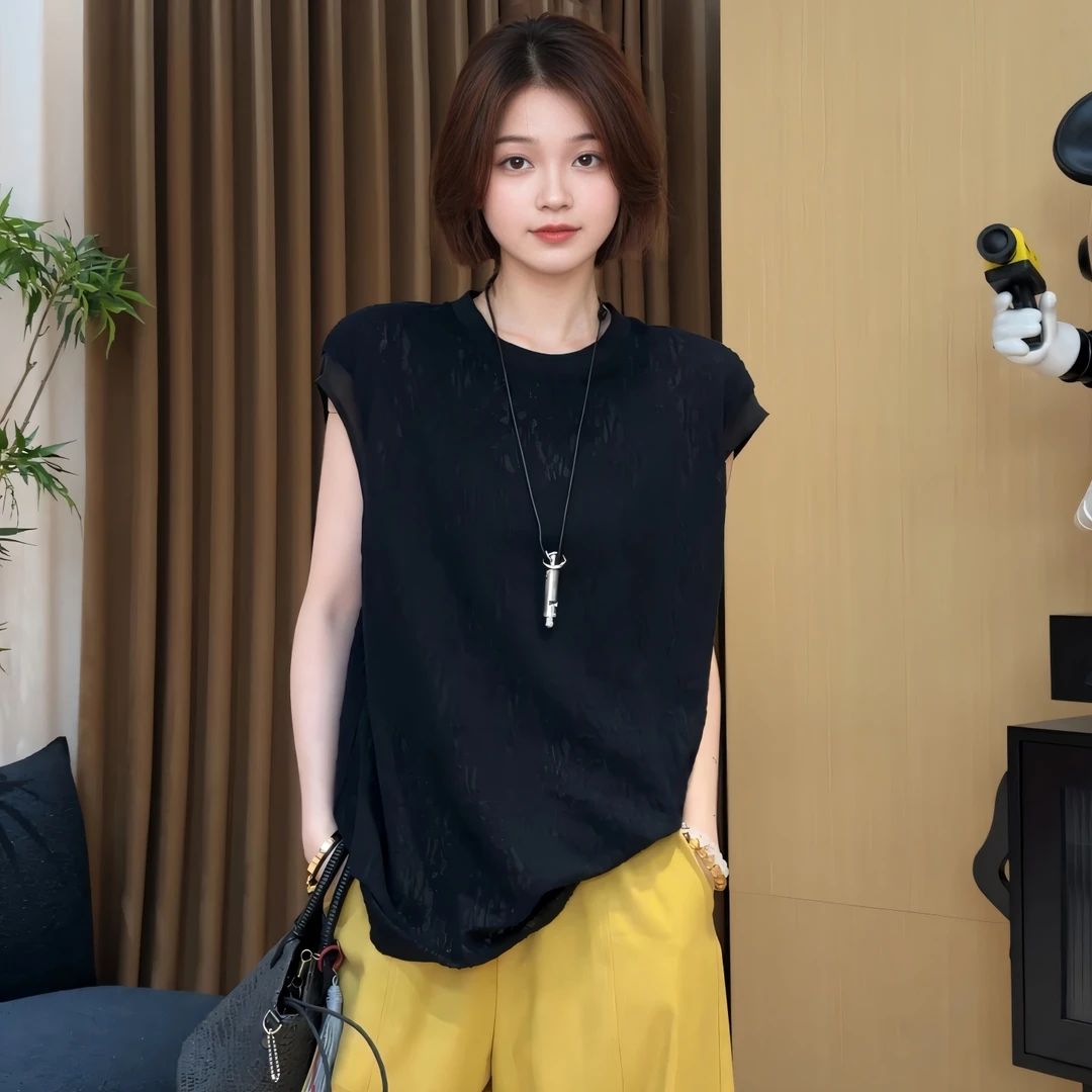 纯色圆领短袖T恤女2025夏季大码胖MM百搭休闲时尚流行宽松打底衫