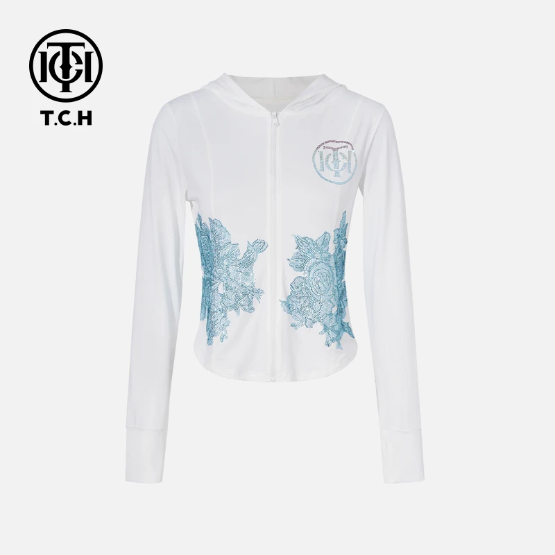 TCH私服烫钻工艺时尚休闲百搭气质防晒服女T75B27E5020轻奢tch