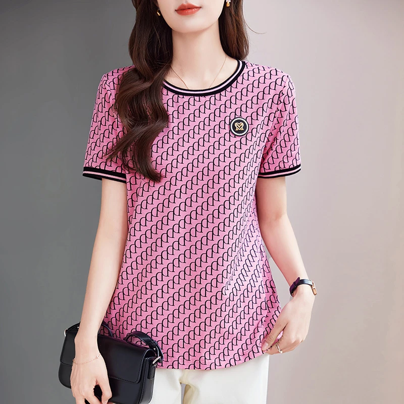 宽松显瘦短袖t恤女夏季2025新款大码女装体恤衫时尚百搭女士上衣