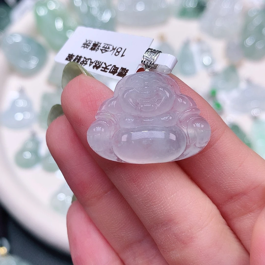 颈饰18K金镶嵌翡翠20-26-5