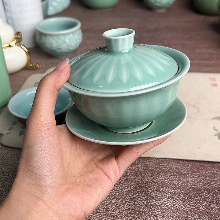 龙泉云间青瓷小米茶器