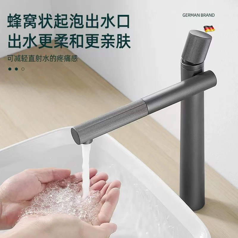 全铜面盆龙头卫生间洗脸面盆冷热旋转加高加长洗漱冷热水龙头