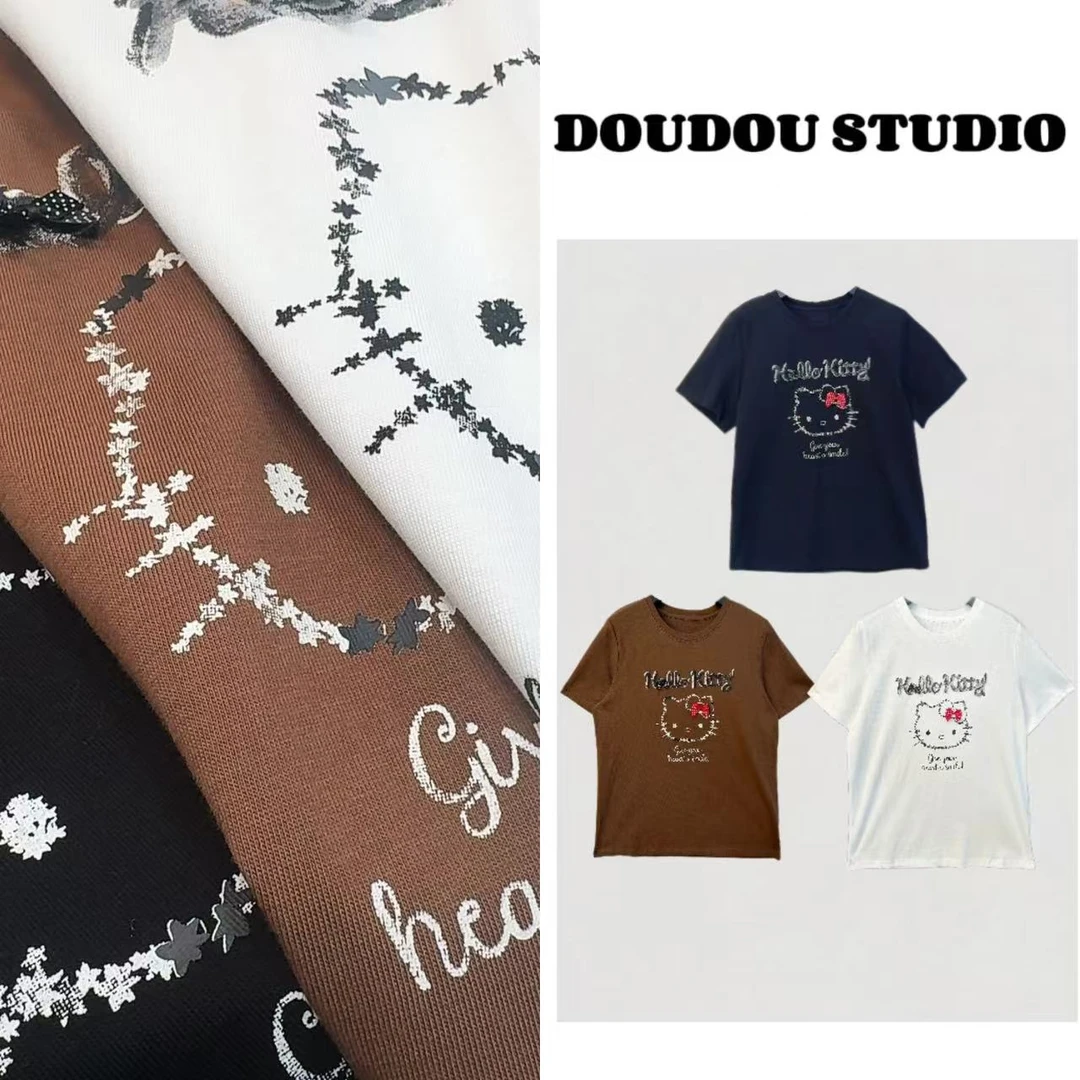 【兜兜】猫猫 春夏新款立体蝴蝶结卡通短袖T恤 井7080