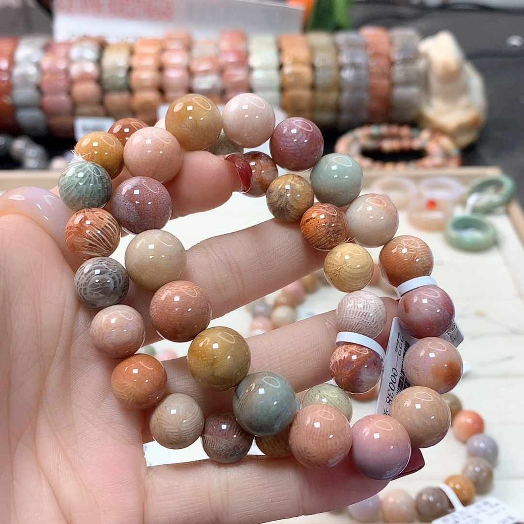 硅化珊瑚（珊瑚玉）手链未镶嵌一***屁170