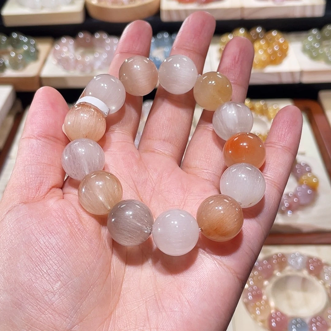手链水晶未镶嵌兔毛手链，晶体通透