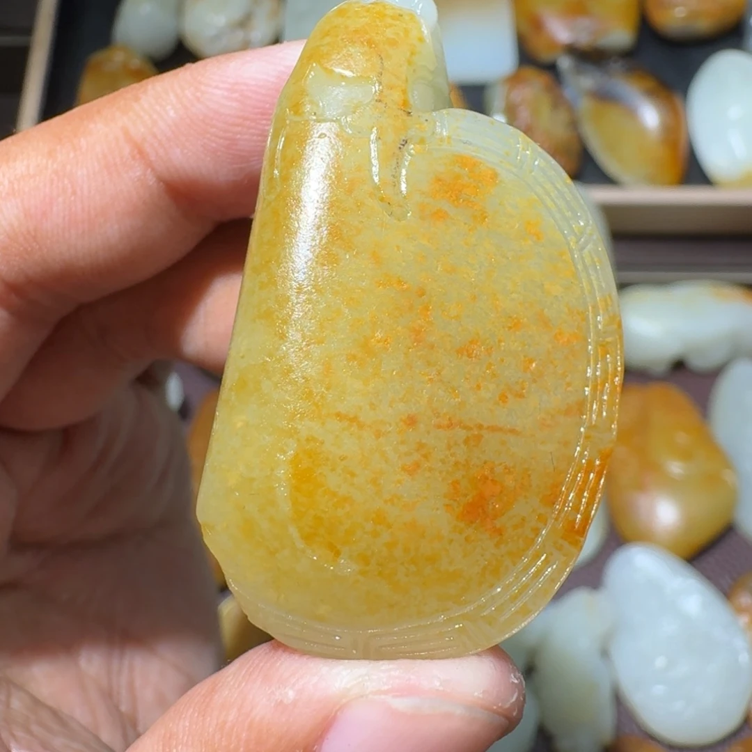 和田玉银S925镶嵌吊坠(不含链)