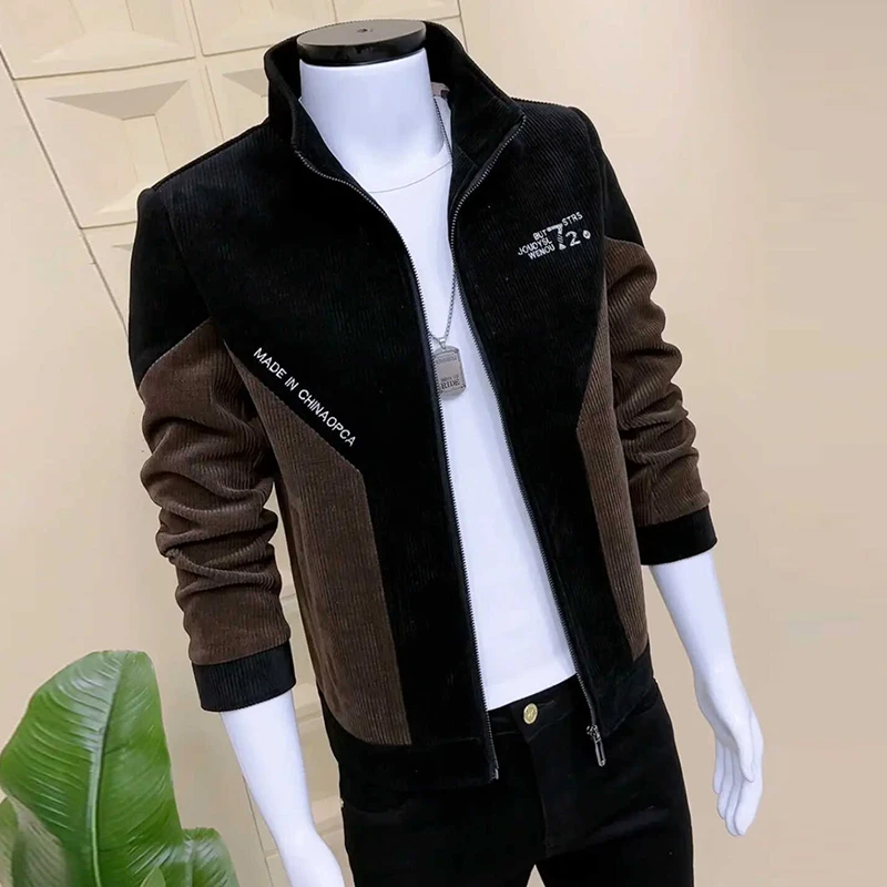 秋冬新款男士潮流外套时尚高端帅气网红爆款春秋休闲立领夹克外套