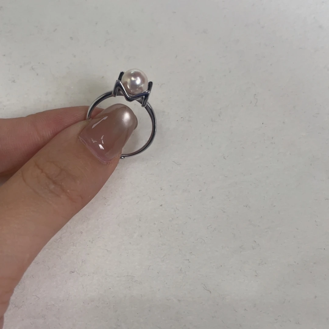 银S925镶嵌戒指海水珍珠
