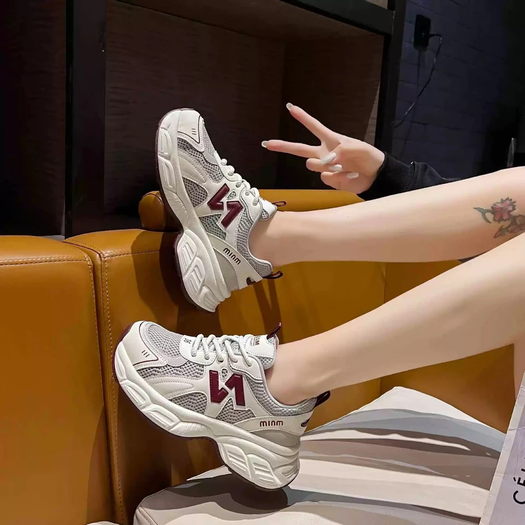 【爱丽丝】爆款运动鞋女休闲厚底增高老爹鞋复古2025韩版新款运动鞋