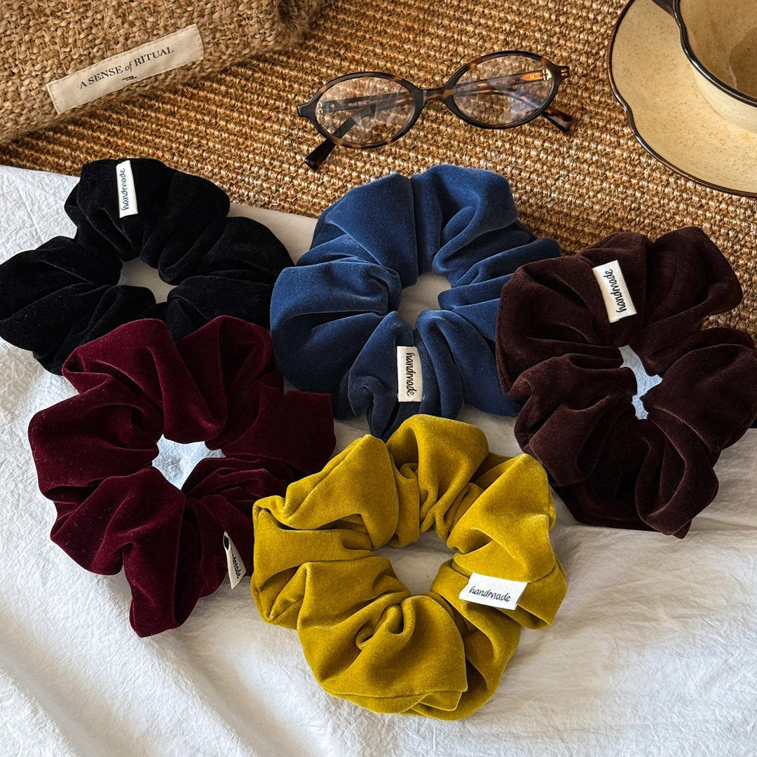 秋冬丝绒发圈女感复古扎子头绳百搭显发量扎高马尾头饰发绳