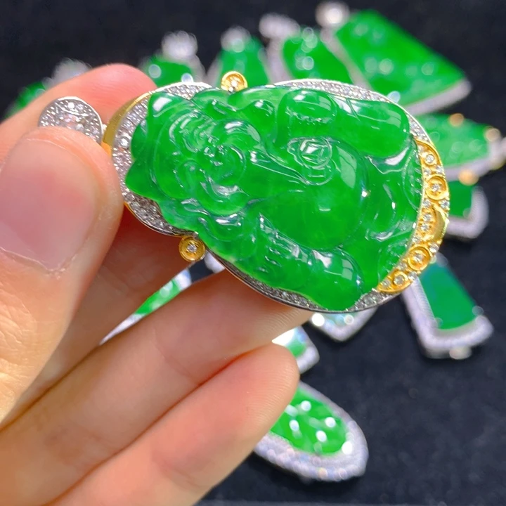 翡翠颈饰银S925镶嵌相****！一个