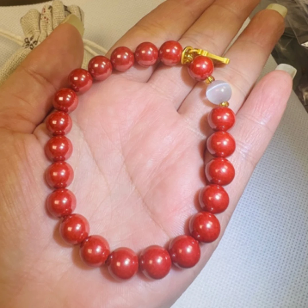 含辰砂工艺品朱砂帝王砂国风算盘手串