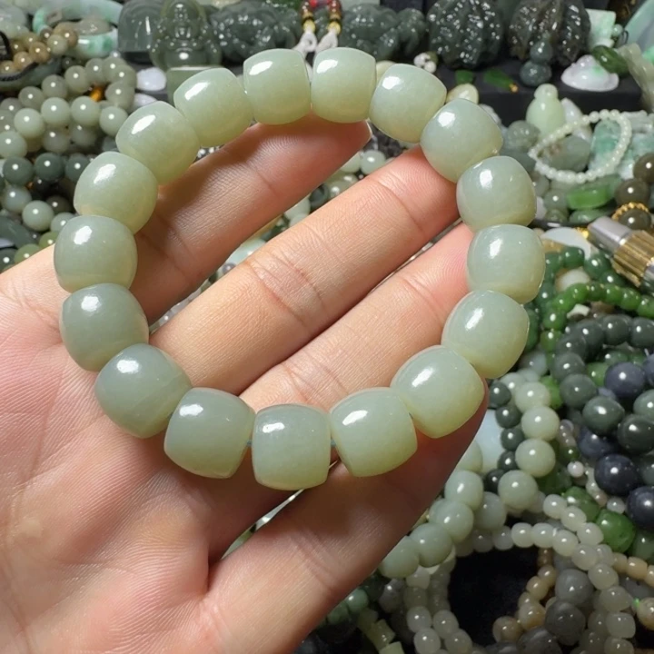 和田玉未镶嵌手链卡14