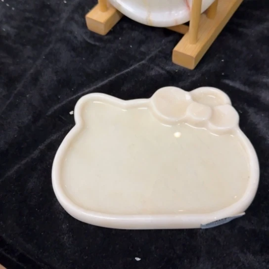石材奢石小猫托盘