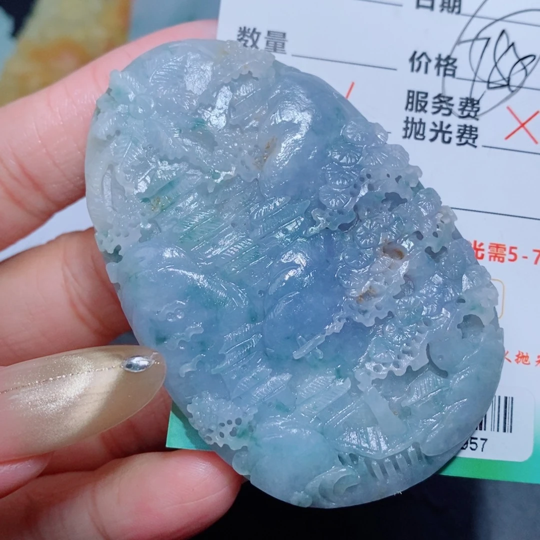 定制翡翠未镶嵌毛货翡翠挂件