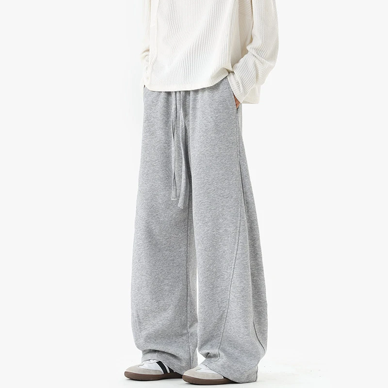 美式高街弯刀裤子男秋冬潮牌百搭阔腿运动卫裤宽松长裤直筒休闲裤