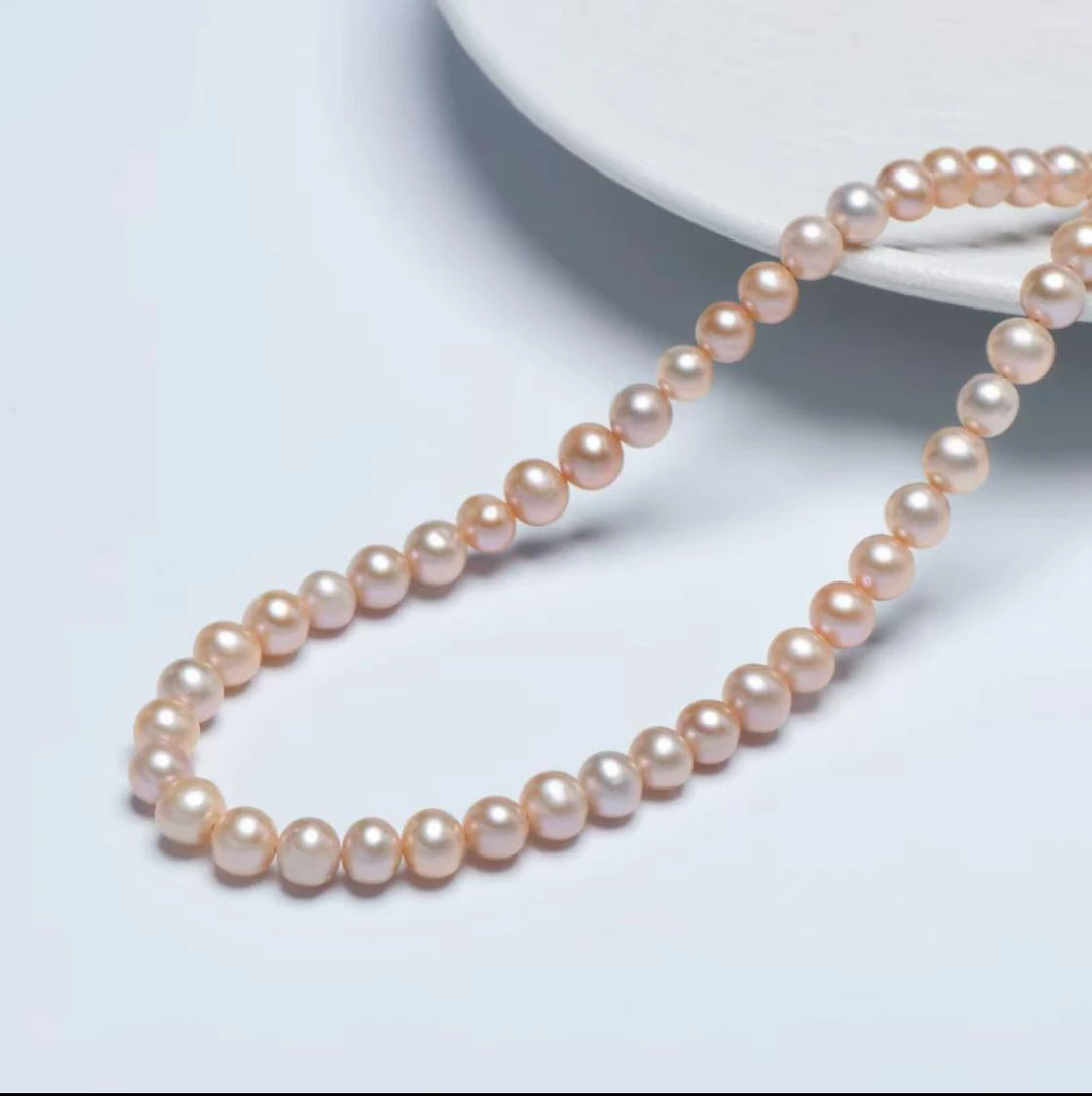 (大证级别)淡金色系10-12MM稀有色无核大点位珍珠项链经典DF137