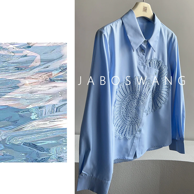 S900扇子衬衫2025新款高级感时尚百搭舒适穿搭简约慵懒感