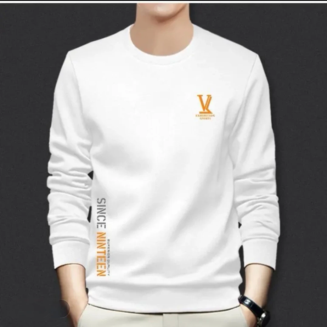 美式复古长袖创意印花卫衣情侣款修身百搭时尚圆领男士长袖卫衣