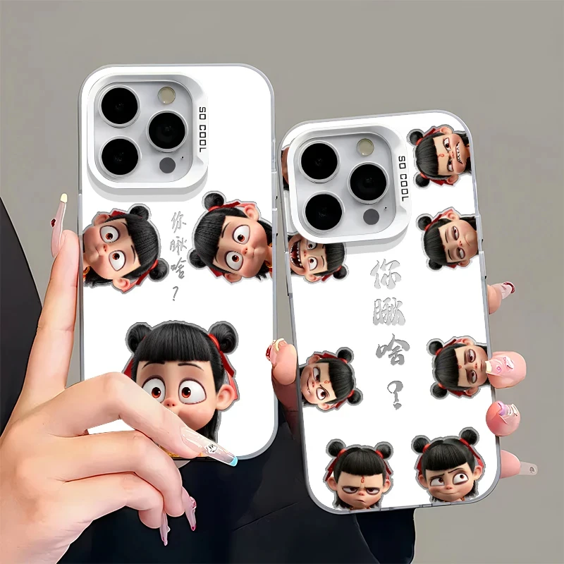 哪吒你瞅啥彩银手机壳适用苹果16promax/华为荣耀/OPPO/VIVO/小米