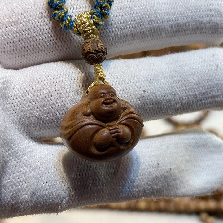 檀香木吊坠老山檀香弥勒佛精工