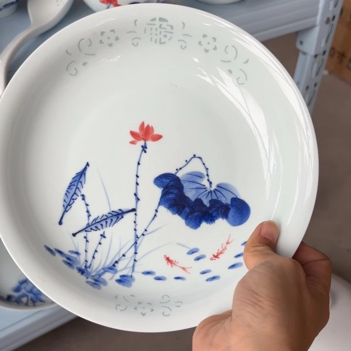 玉瓷景德镇陶瓷盘子两只