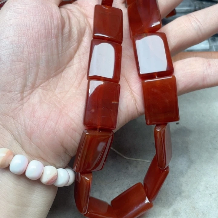 玛瑙/玉髓合金珠宝半成品一条19x25mm红玛瑙