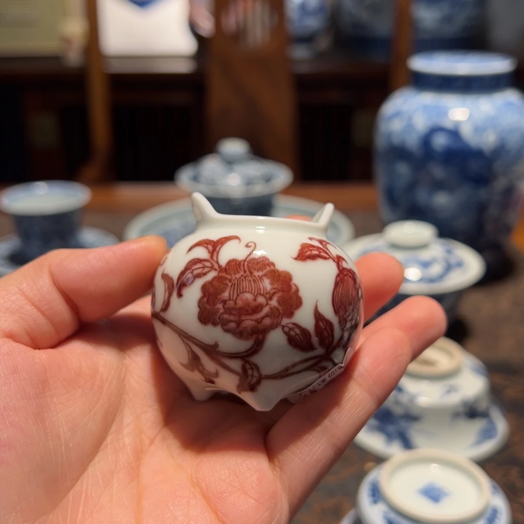 勤义堂山茶花小香炉