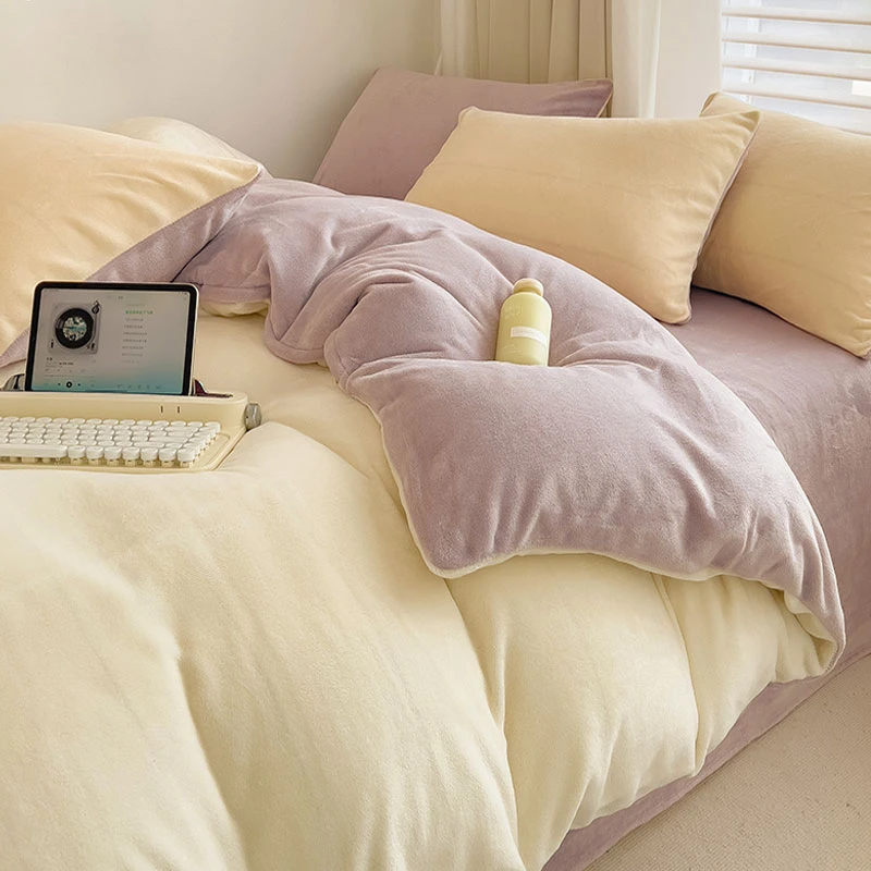冬季床单被套四件套母婴级学生宿舍家用单人床三件套家纺床上用品