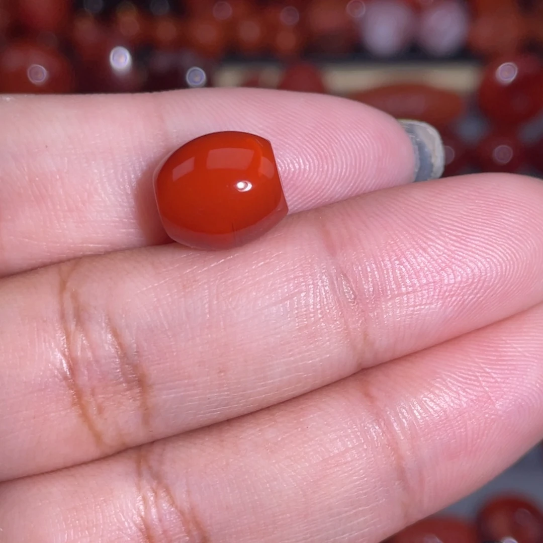 南红玛瑙未镶嵌瓦西枣珠卡10.3×10.8