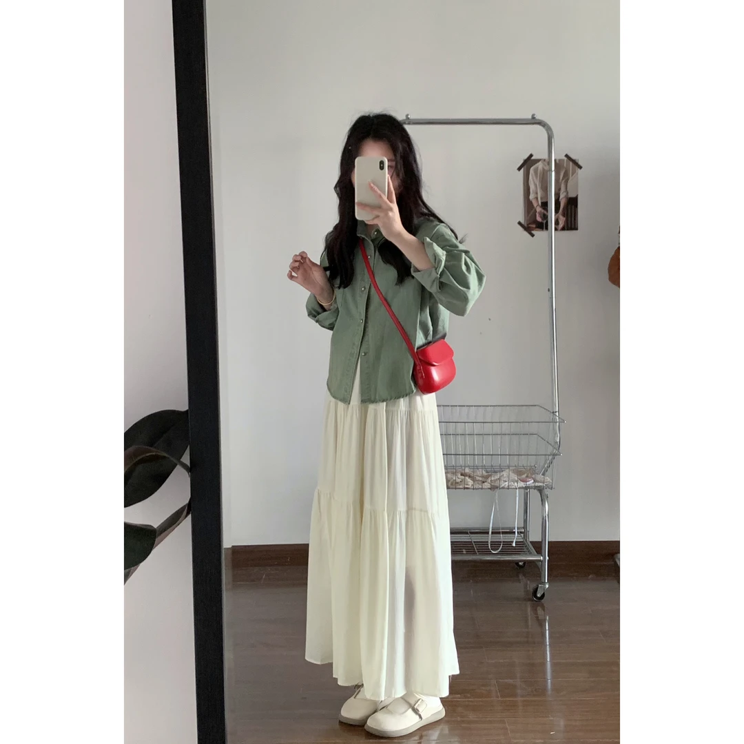 【薄～牛仔外套】复古显瘦气质长袖上衣百搭显高牛仔衬衫外套