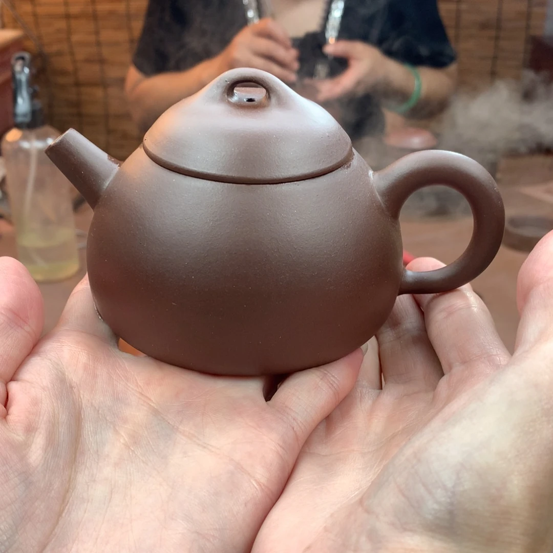 昨***辰茶壶紫砂半瓢 紫泥 230cc 周宜君