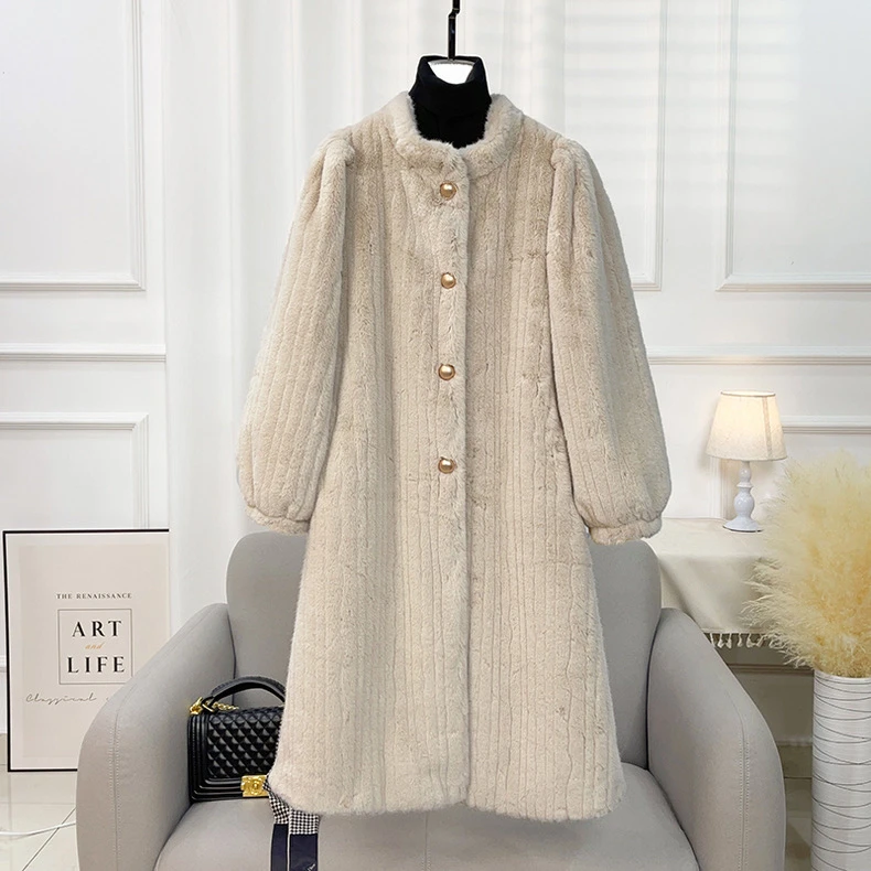 X24572中长款立领复古高级感保暖宽松毛毛外套3D